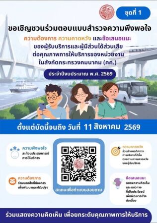 ขอเชิญชวนร่วมตอบแบบสำรวจความพึงพอใจ ความต้องการ ความคาดหวัง และข้อเสนอแนะ ของผู้รับบริการและผู้มีส่วนได้ส่วนเสีย ต่อคุณภาพการ